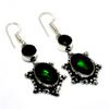 Chrome Diopside Black Spinel Gemstone 925 Silver Plated Earring 1.89"