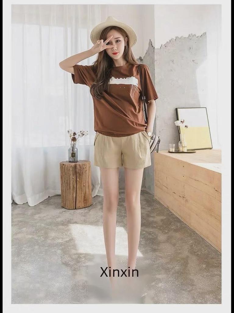 Летние леггинсы свободного кроя для беременных длиной три четверти: Модные повседневные шорты