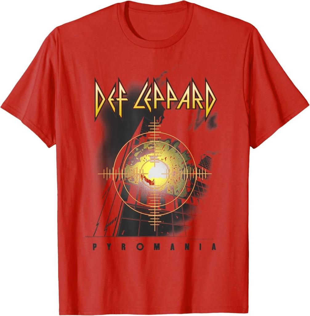 Футболка Def Leppard Pyro - Унисекс, для взрослых, красная, маленькая, с коротким рукавом