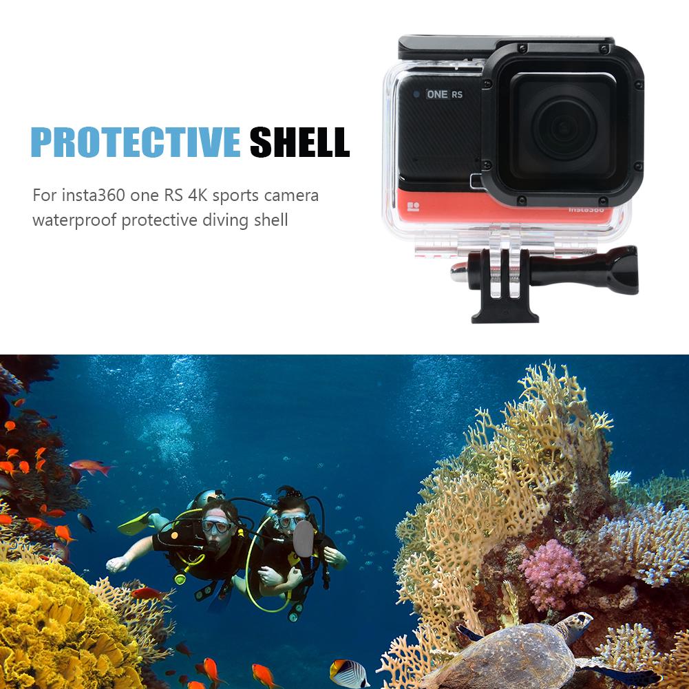 Protective Diving Case Waterproof Protective Shell Transparent Support 60m Snorkeling for Insta360 One Rs 4k Action Camera