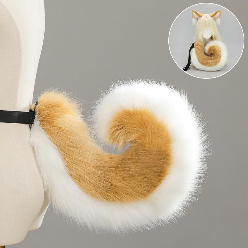 Comic Show Cos Props Handmade Kc Beast Ears Headband Dog Tail Plush Beast Ears Beast Tail Set