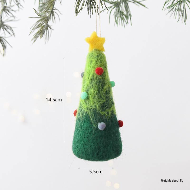 NUCHI Wool Felt Mini Christmas Tree Ornament - Desktop Decoration Pendant