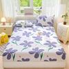 Pure Cotton Printed Fitted Sheet Soft Comfortable Mattress Cover With Elastic Band For Single Double Queen Size Bed