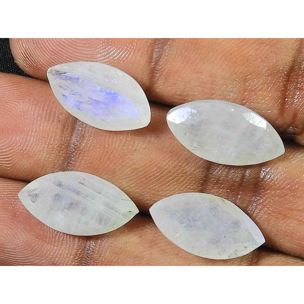 9X18MM натуральный радужный лунный камень маркиз ограненный россыпью драгоценный камень 4 шт лот RML-979