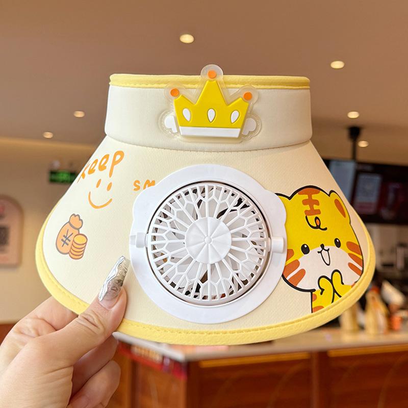 Солнечная шляпа-вентилятор Детская шляпа от солнца Мальчики и девочки Летняя УФ Шляпа-цилиндр с небом Детская шляпа от солнца