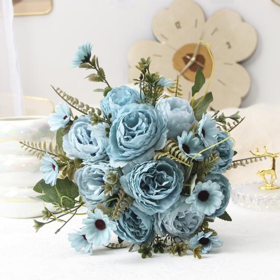 Букеты из искусственных цветов, искусственные ромашки, пионы, букеты, искусственные цветы, центральные украшения для стола, цветочные композиции для дома, свадебные украшения для отеля