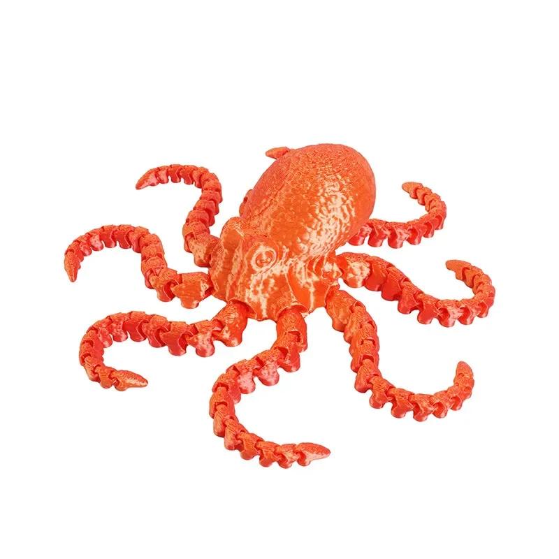 1pc 3D Printed Octopus Ornament Creative Animal Landscape Decorations Simulated Octopus Desktop Home Model Party Children's Gift
