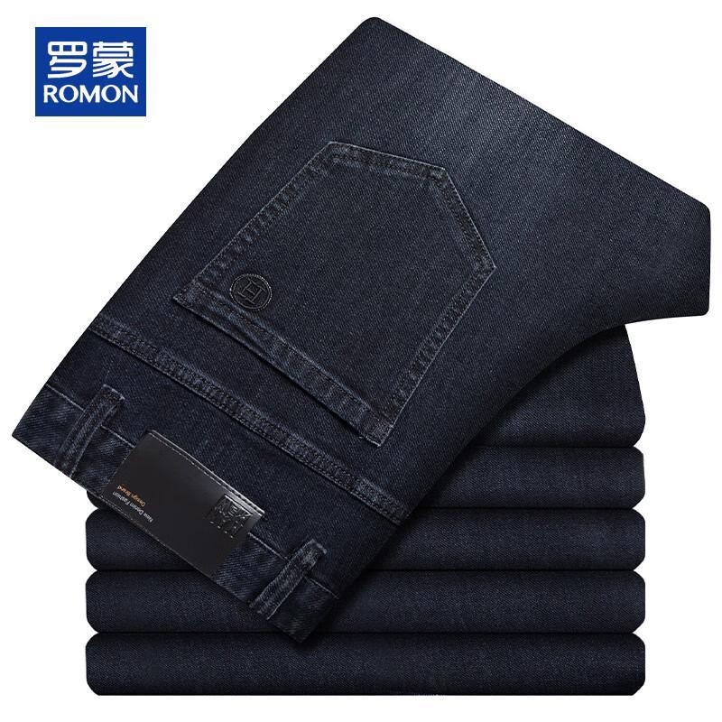 ROMON Мужские джинсы прямого кроя стрейч в стиле business casual