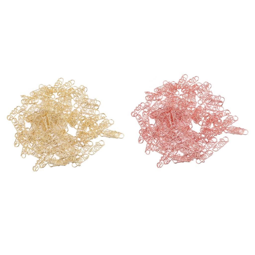 100pcs Paper Clips Multipurpose Innovative Cute Letter Design Stainless Steel Small Paper Clips for