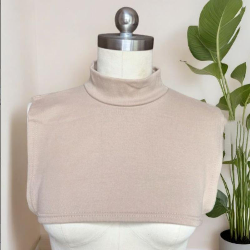 Зимняя хлопковая трикотажная водолазка для взрослых унисекс с искусственным воротником и свитером, защищающим от завязывания, теплый шарф-пуловер