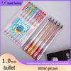 Fluorescent Glitter Gouache Metal Pen Set for Students - 4/6/8/12 Colors