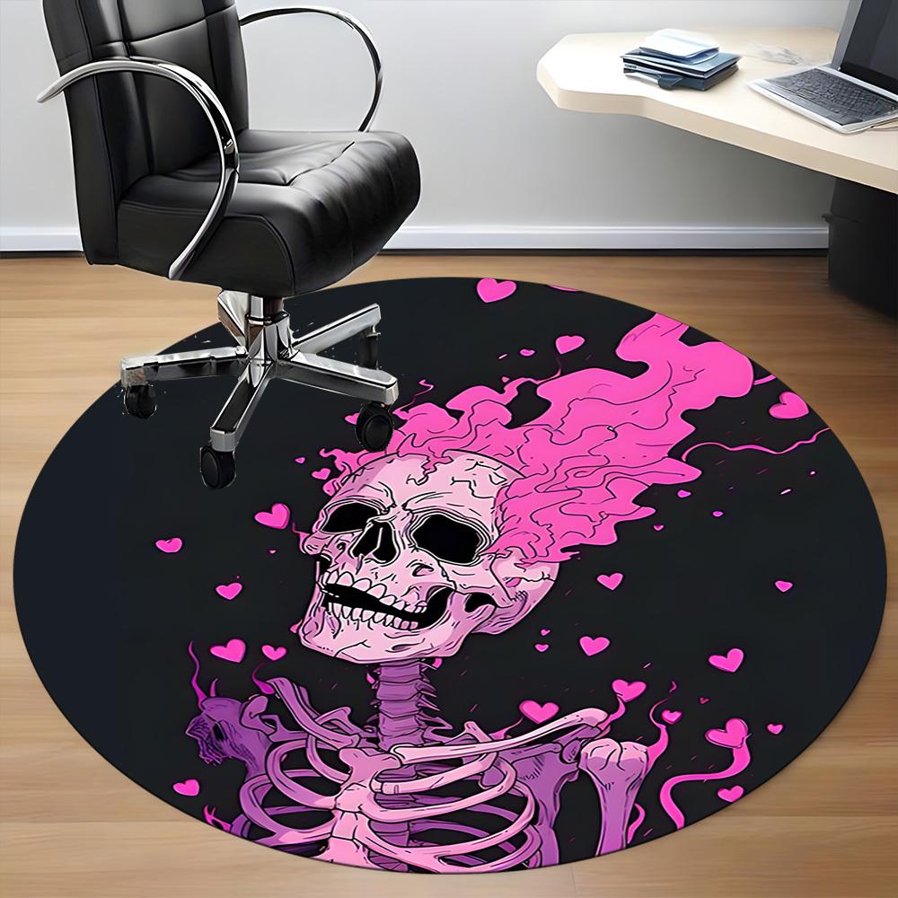 1 шт. Круглый ковер Skeleheart для офиса, под офисные стулья, для спальни, гостиной, домашний декор, декор комнаты