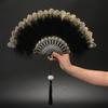 Lolita Feather Folding Fan Japanese Sweet Fairy Girl Dark Gothic Court Dance Hand Fan With Pendant Gift Wedding Party Decoration