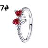925 Silver Charms Colorful Bow Set Earrings Ring Beads Pendant for Women Bracelets Necklaces DIY Jewelry Gift