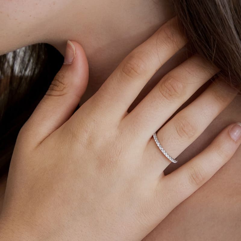 TATIANA (Silver 925) Simple Line Cubic Ring CR1853