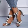 Fashion Fashionable Back Zipper Heeled Fish Mouth Shoes for Women with Side Stiletto Heels Roman Sandals