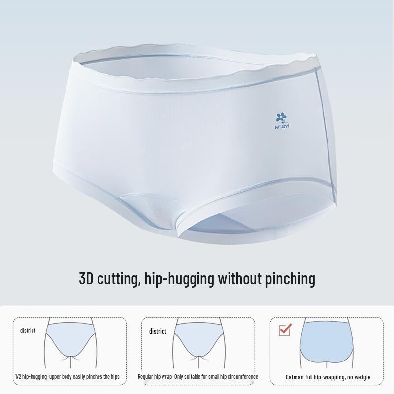 Miiow Women's Ice Silk Seamless Antibacterial Briefs