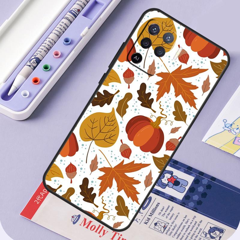 Autumn Leaves Fall Halloween For OPPO A93 A83 A91 A52 A72 A54 A74 A94 A5S A5 A9 A31 A53 A15 A16 Phone Case Back Cover