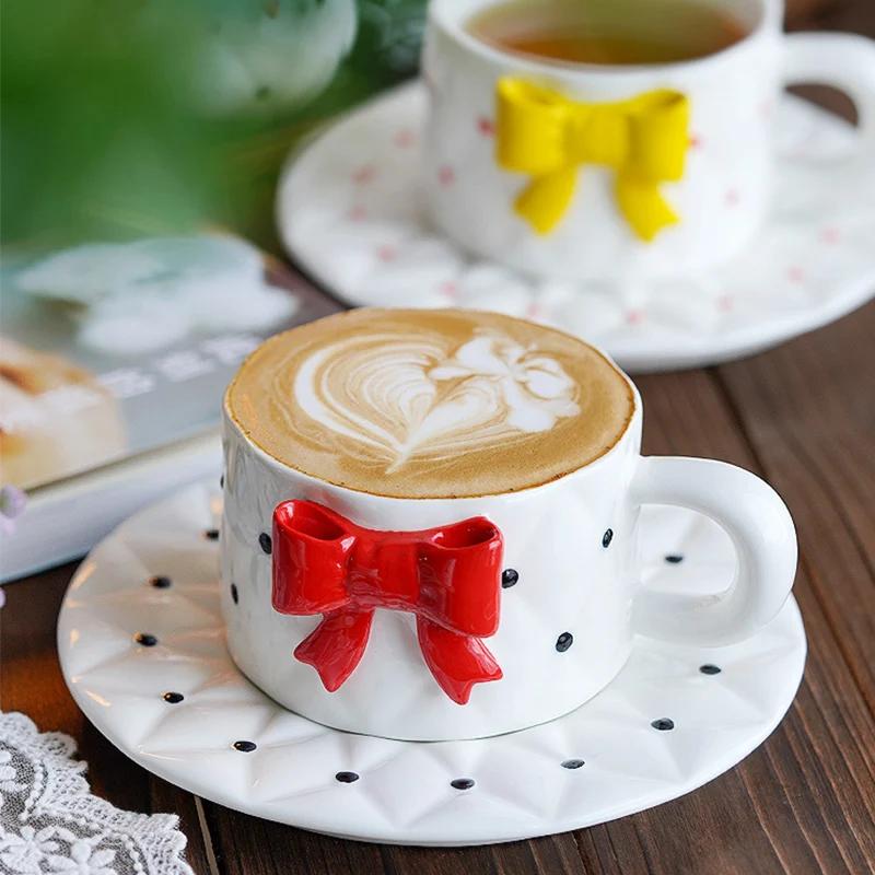 Милые изысканные керамические кофейные чашки для офиса, для послеобеденного чая, кофейная чашка для дома, для завтрака, молочные кружки, парная кружка