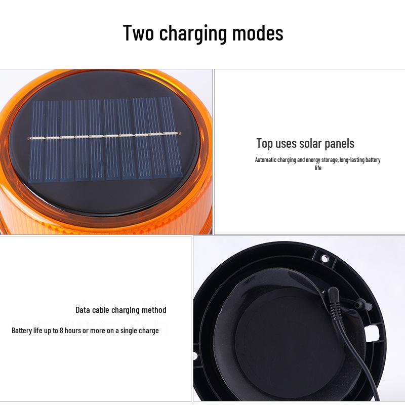 Солнечный мигающий сигнальный фонарь для дорожного движения, строительства и аварийных барьеров