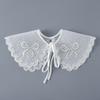 New White Embroidery Cloud Shoulder Wraps Shawls for Women's New Fake Collar Lace Up Shawl Summer Small Cape Decor