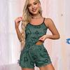2 шт./комплект женская домашняя одежда топ шорты костюм с принтом сердца без рукавов спинки присборенный жилет эластичные шорты с высокой талией майка шорты наряд