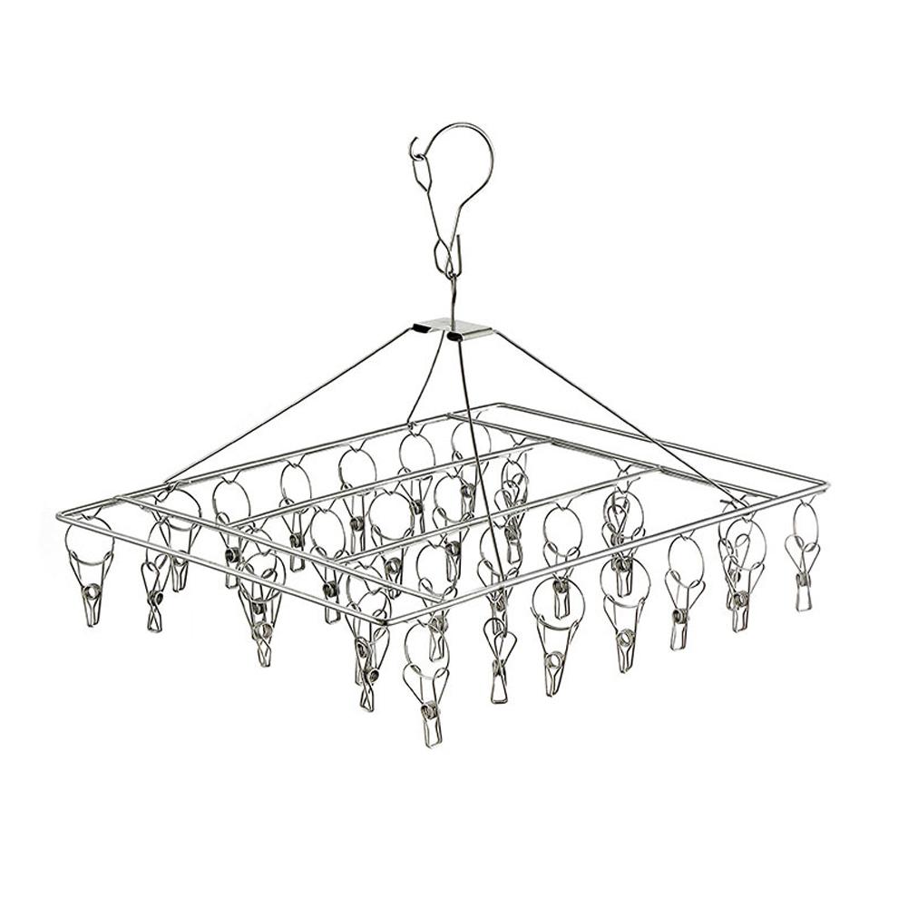 Stainless Steel Hosiery Rack Stainless Steel Sock Drying Hanger Household Rack Household Organizer Multifunctional Supplies