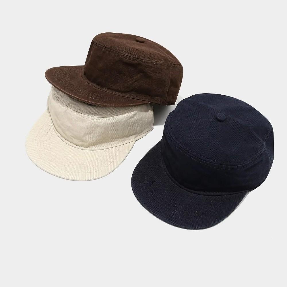 Solid Color Peaked Cap Flat Brim Baseball Cap Retro Flat Top Hat Versatile Use