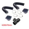 60/75/42mm Car Heater Replacement Kits Air Diesel Parking Heater Ducting Pipe Air Vent Outlet Hose Tube Connector w/Hose Clips