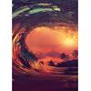 5D DIY Алмазная картина Полная круглая дрель "Волны на закате" Вышивка крестом подарок Домашний декор Подарок
