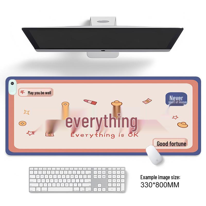 Large Odorless Cartoon Heating Desk Pad - Warm Office Mouse & Table Mat