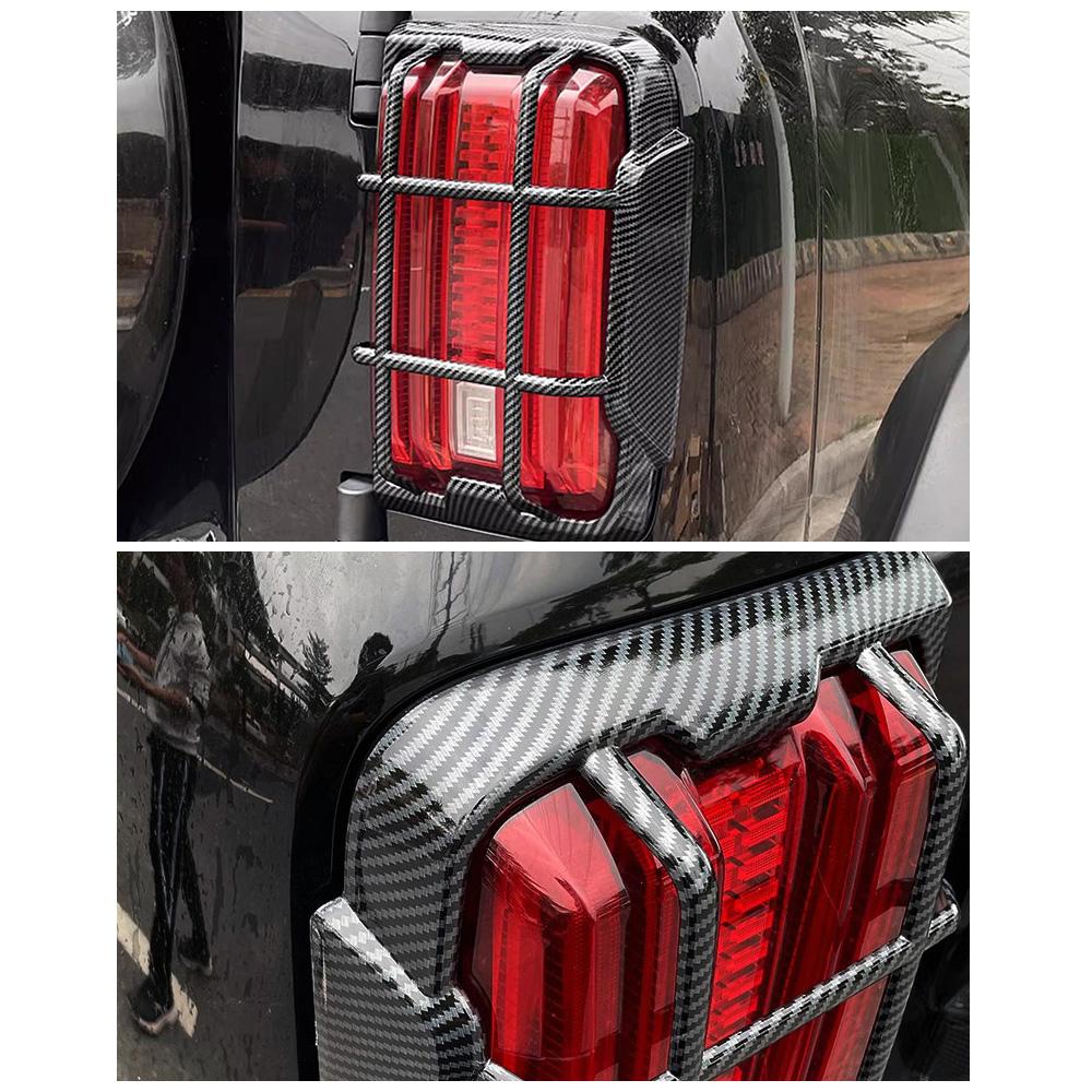 Для GWM Tank 300 2024 2024 Задний фонарь Рамка лампы Крышка Отделка Хром Стиль Черная наклейка Внешние аксессуары Карбоновый ремонт