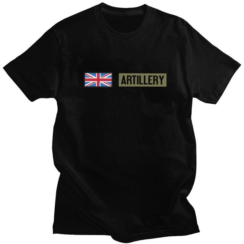 Custom Union Jack British Flag Artillery T Shirt for Men 100 Cotton Tshirt Leisure Tee Short Sleeve Tshirts Loose Fit Clothing