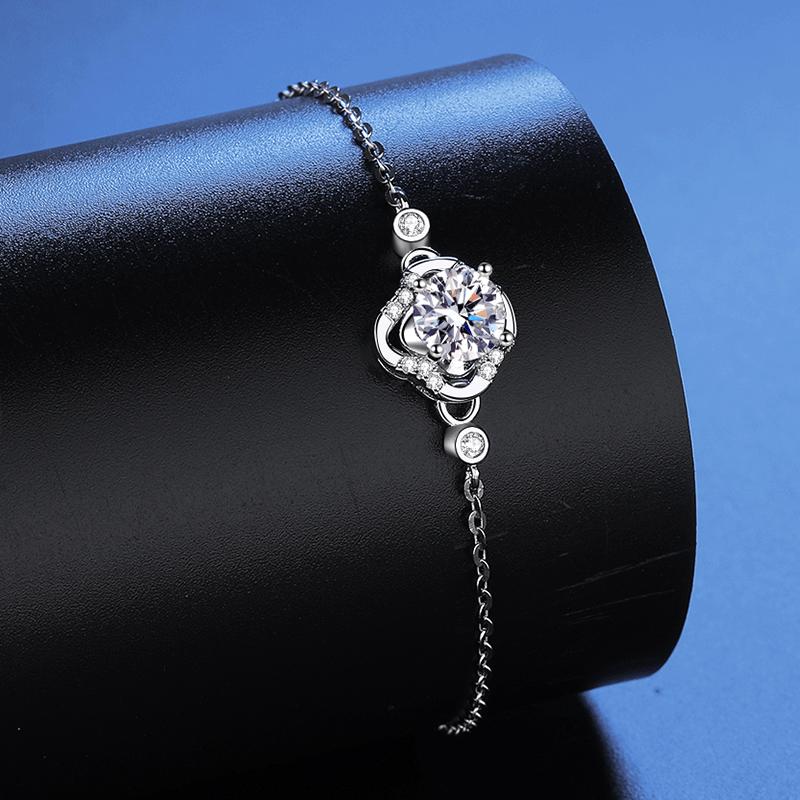 Танциз Стерлингового Серебра 925 Муассанит Циркон Браслет Ювелирные Изделия Геометрические Бисера Цепи Браслеты Мода Изящный Свадебный Подарок для Подруги Женщины