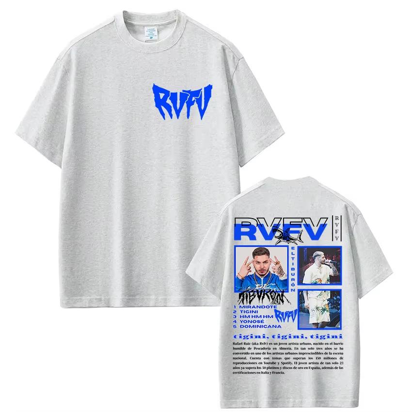 Rapper RVFV Eltiburón Tour 2026 New Album Graphic TShirts Unisexs Women Hip Hop Gothic Gothic Tshirt Vintage Oversized T Shirt