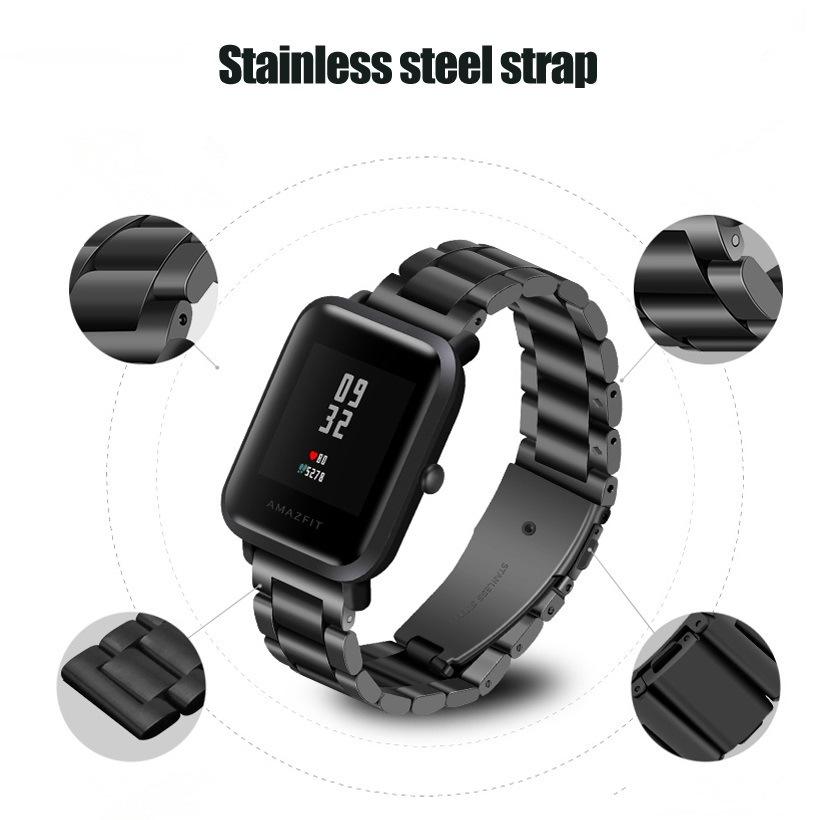 20 мм/22 мм ремешок Для Amazfit GTS/2/3/4/2e/GTS2 Mini/GTR2/2e/stratos/3/4/47 браслет для часов из нержавеющей стали correa Amazfit bip ремешок