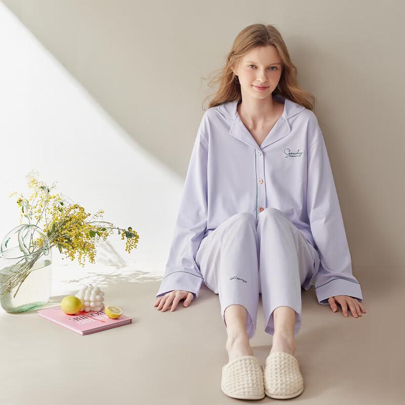 Spring Autumn 2025 New Long Sleeve Pajamas for Plus Size Loose Casual Homewear Set