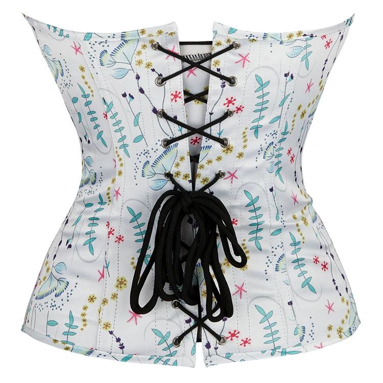 European and American court shapewear printed white JYL TS corset
