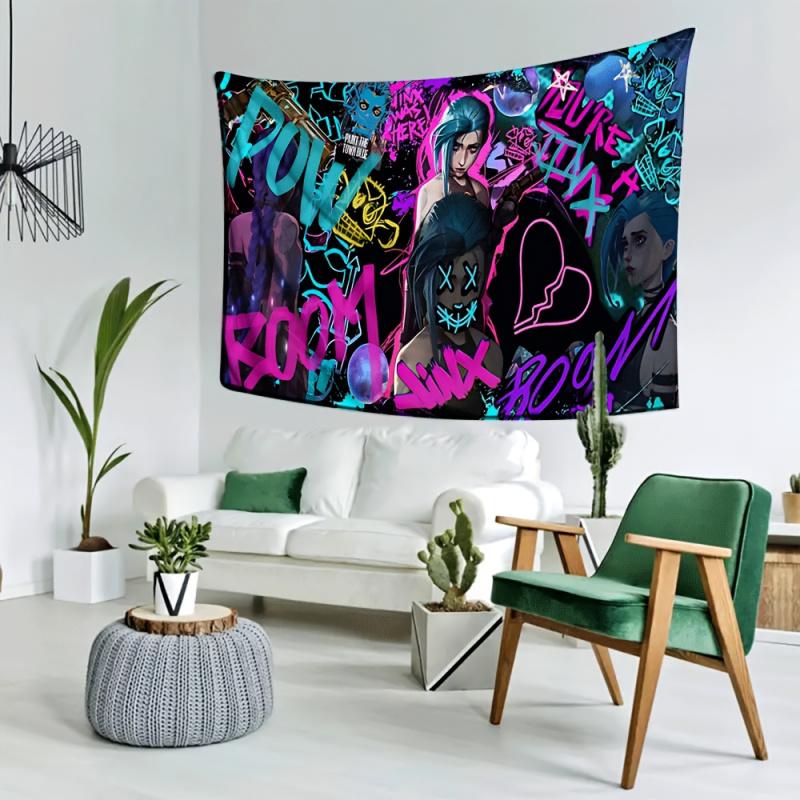 VIKAMA European and American Style Fun Tapestry Living Room Bedroom Wall Decoration Easy to Hang Home Decoration
