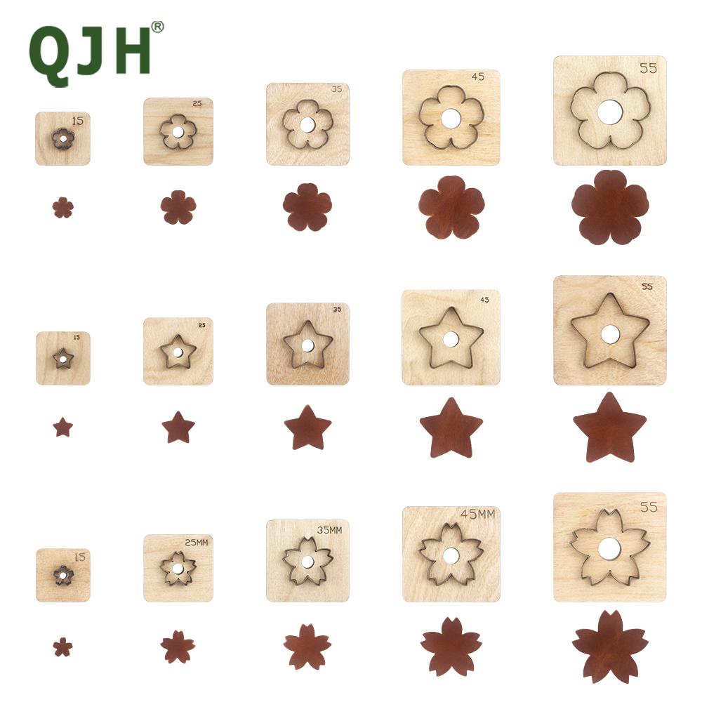 Sakura,Flower,Five-Pointed Stars Leather Die Cut, Steel Rule Punch Mold, DIY Metal Die Cutter Punch Crafts Kraft Tool(2.5-5.5cm)