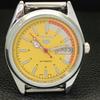 JAPAN VINTAGE REFURBISHED SEIKO 5 AUTOMATIC 6309A MENS YELLOW WATCH a440845-4
