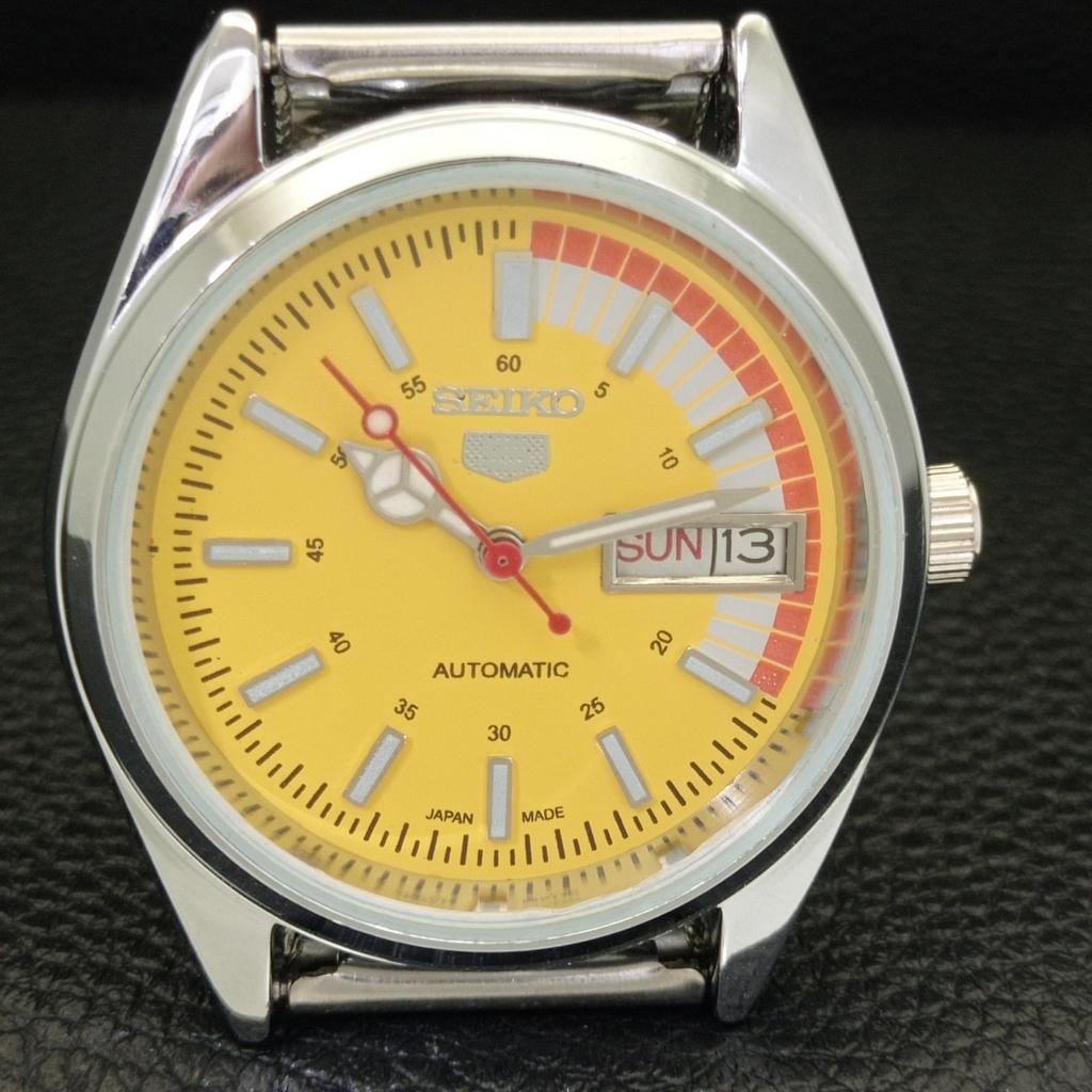 JAPAN VINTAGE REFURBISHED SEIKO 5 AUTOMATIC 6309A MENS YELLOW WATCH a440845-4