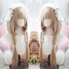 WTB Synthetic Lolita Wig Female Layered Milk Tea Blonde Long Straight Hair With Bangs Christmas Cosplay Party Wig