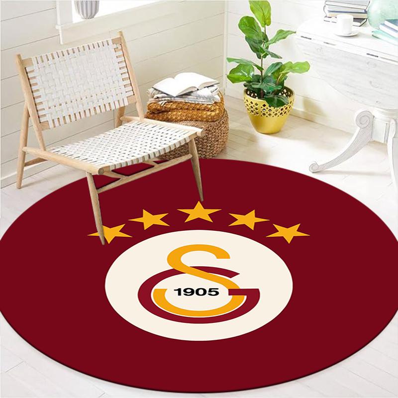 Круглый ковер Galatasaray S.K, Ковер для гостиной, спальни, дивана, игровой комнаты, Нескользящий коврик для пола