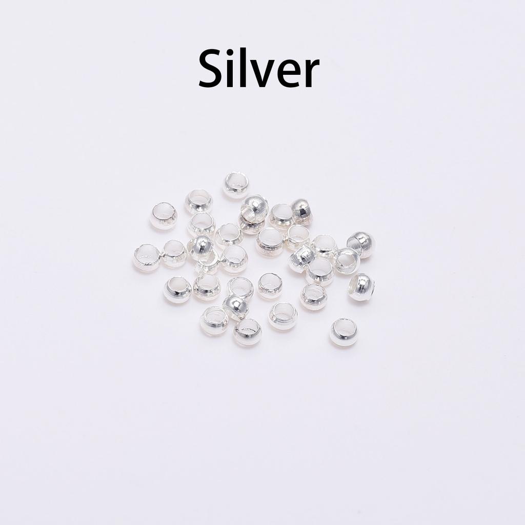 Медные обжимные бусины для изготовления украшений своими руками - Золото, Серебро, Бронза - 200 штук