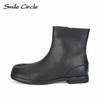 Women Lambskin Tabi Ninja Boots Leather Low Heel Ankle Boots for Women Autumn Winter Split Toe Shoes