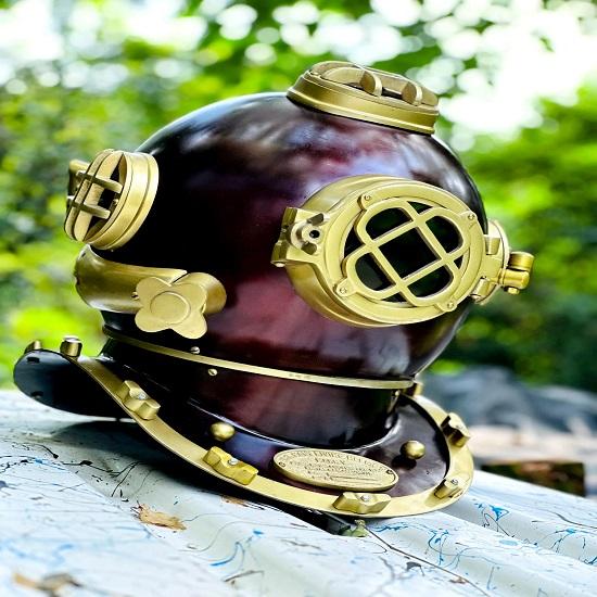 Nautical Diving Helmet   Coating Finish Deep Sea Divers Helmet Nautical Marine Decor Scuba Diving Helmet  Best Gift Item