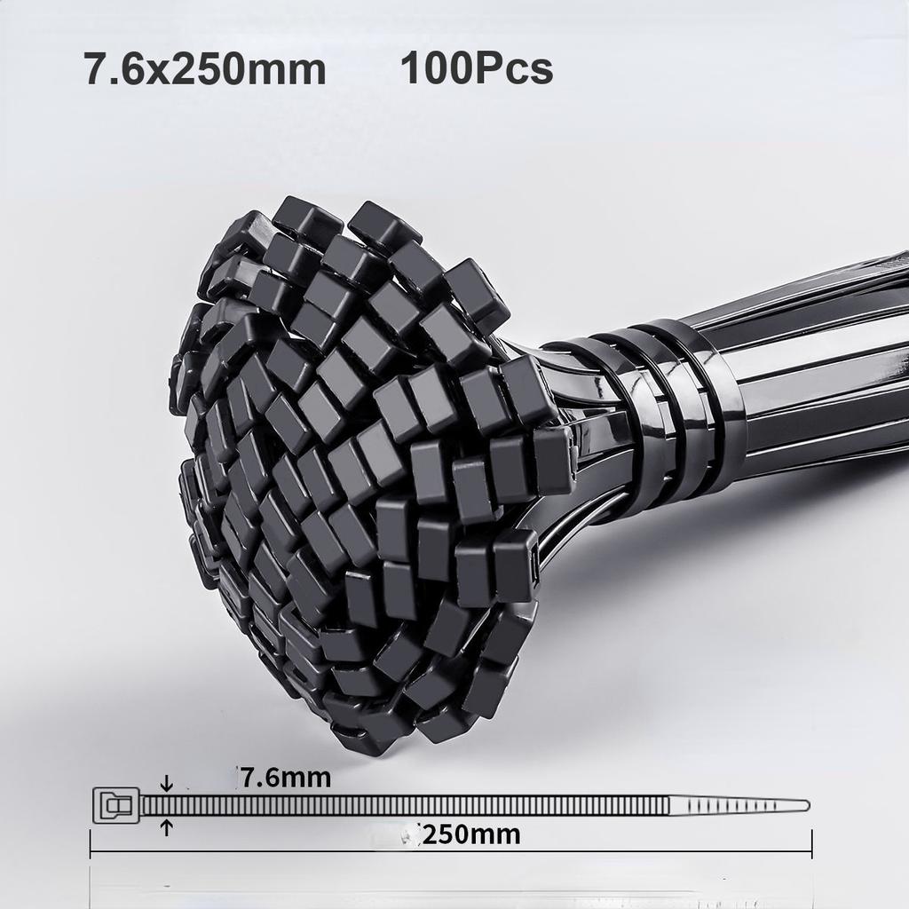 100Pcs Heavy Duty Self-locking Plastic Nylon Tie Wrap, Strong and Reliable Cable Ties