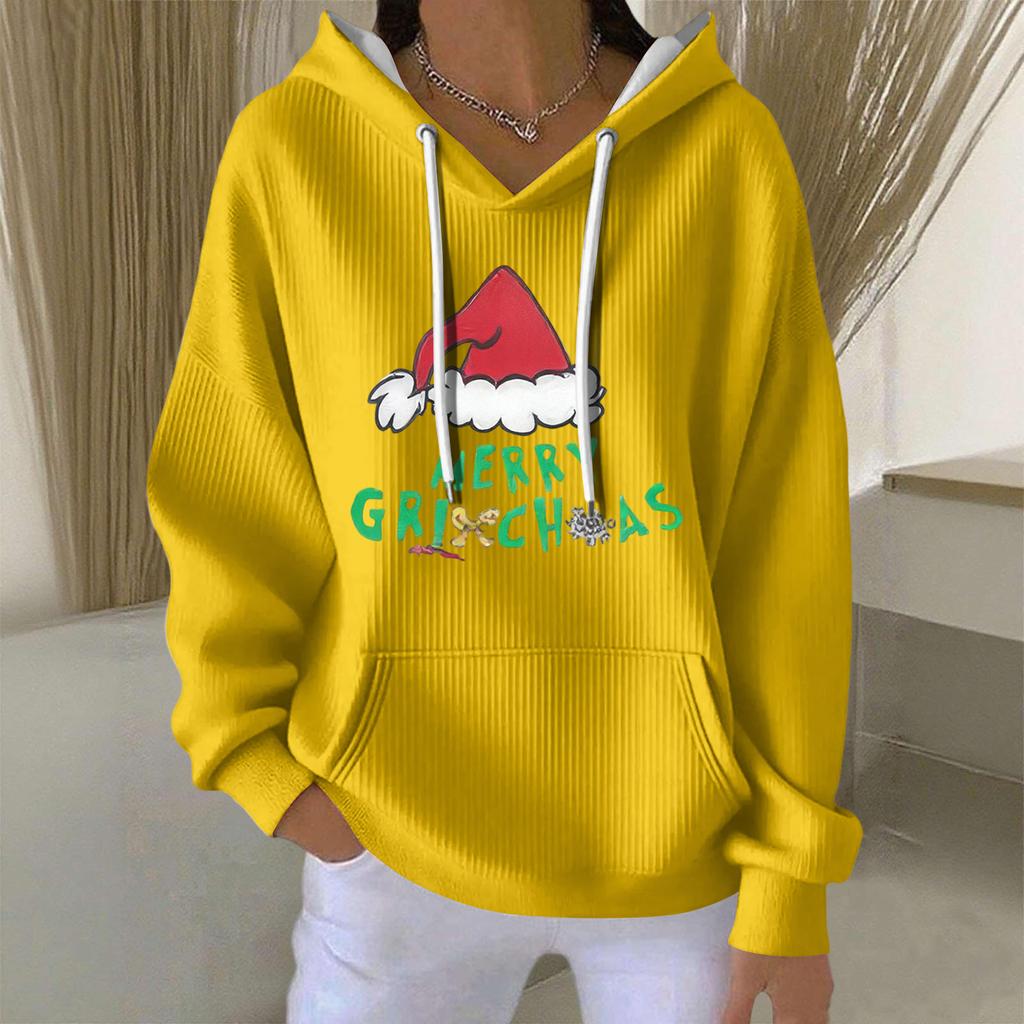 Women's Fashion Casual Christmas Angel Print Pullover Long-Sleeve Sweatshirt