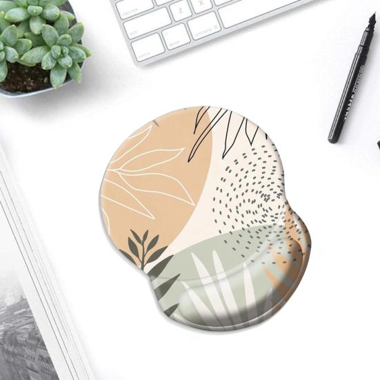 Коврик для мыши с мягкой лайкровой поверхностью, эргономичная гелевая поддержка запястья, нескользящая основа